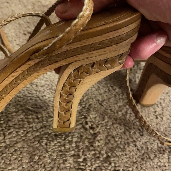 Dior Wooden/Leather Open-Toe Platform Sandals - Picture 7 of 8